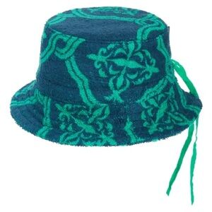 Zimmermann Kids' Jacquard Cotton Terry Bucket Hat in‎ Blue/Green